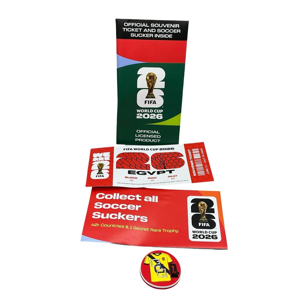 FIFA World Cup 2026 Egypt Soccer Sucker Souvenir Ticket & Egypt Jersey Toy